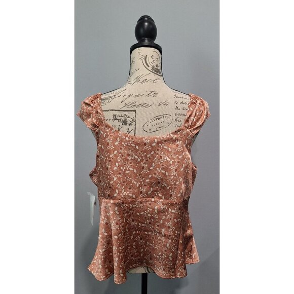 NWT Treasure & Bond Pink Louis Floral Sleeveless coop Neck Button-top Blouse/XL - Picture 2 of 8